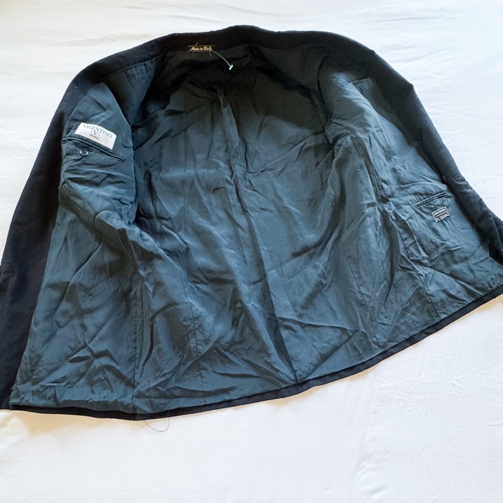 Valentino UOMO Black Double Breasted 100% Wool Suit Jacket - Picture 3 of 8